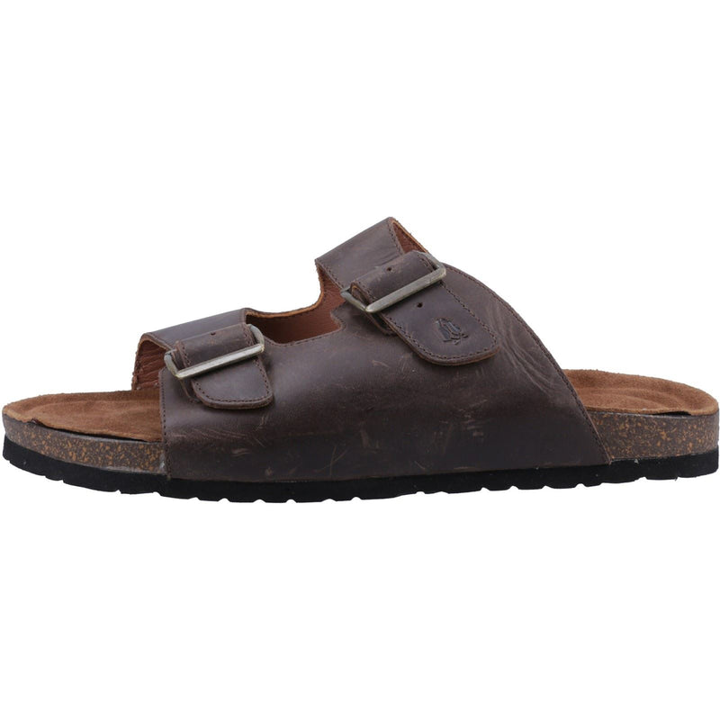 Hush Puppies Nash Slider Leather Men's Brown Sandals