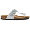 Geox D Brionia Metal Synthetic Polyurethane Women's Silver Sandals