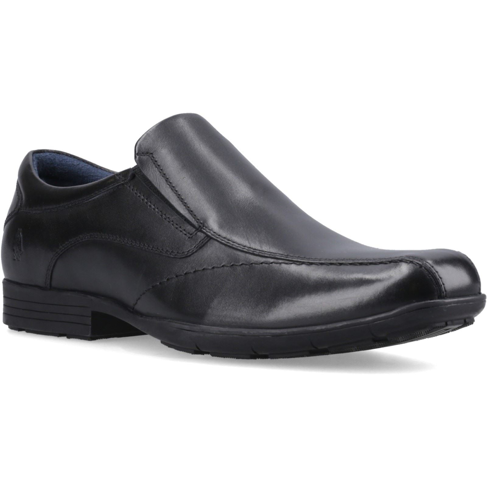 Hush Puppies Dumfries Leather Boy's Black Loafers