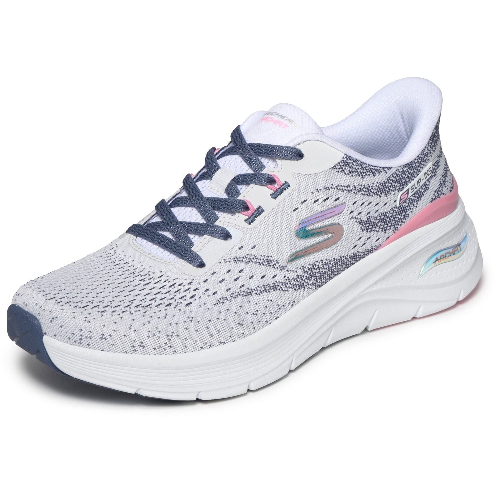 Skechers Arch Fit 3.0 Textile Women's White Mesh/Multi Trim Sneakers