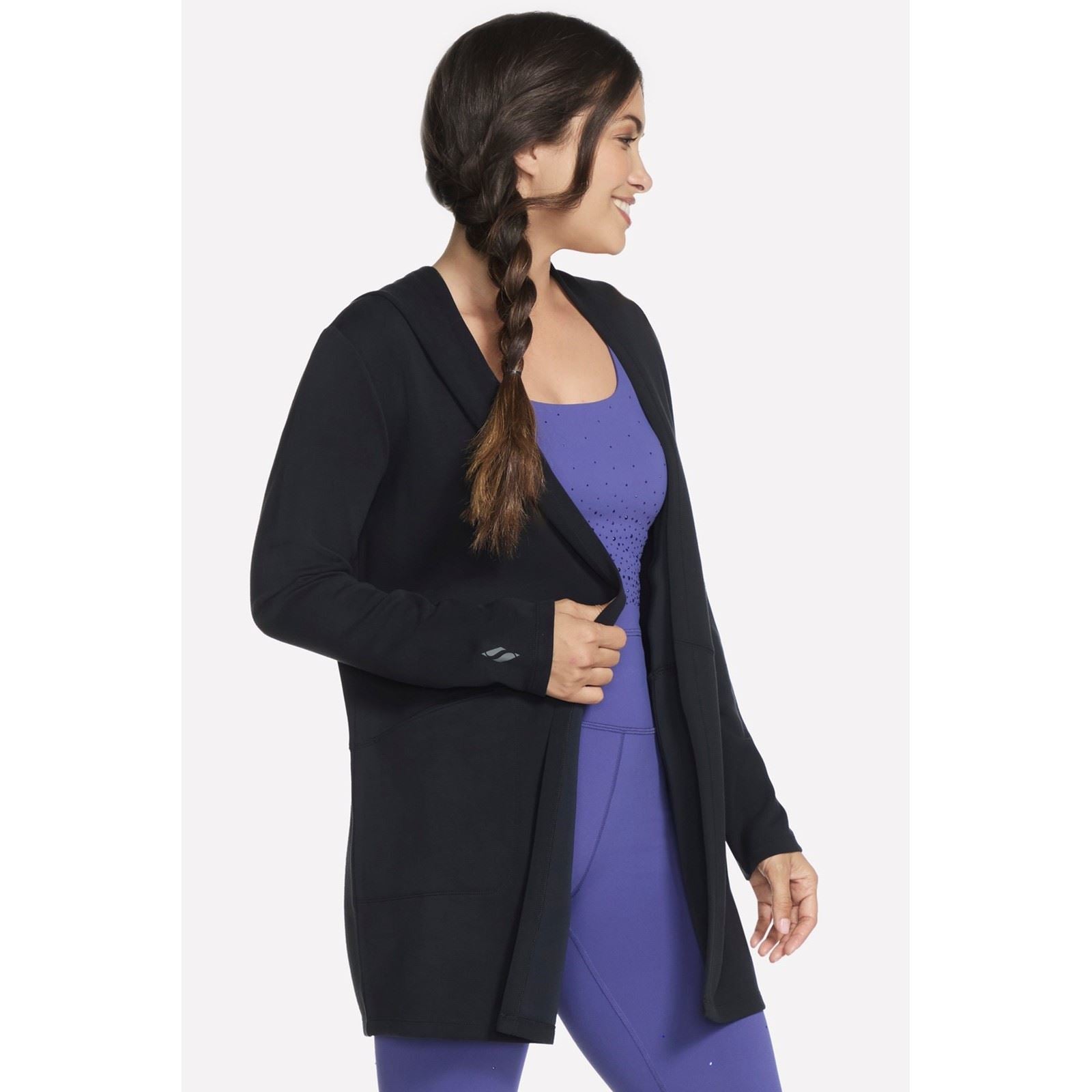 Skechers SKECHLUXE Elevate Restful Hoodigan Women's Black Cardigans