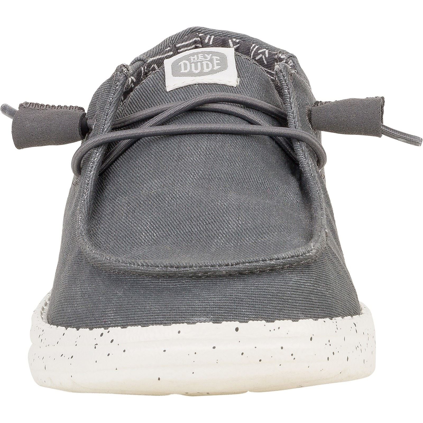 HEYDUDE Wendy Canvas 100% Cotton Women's Dark Grey Shoes