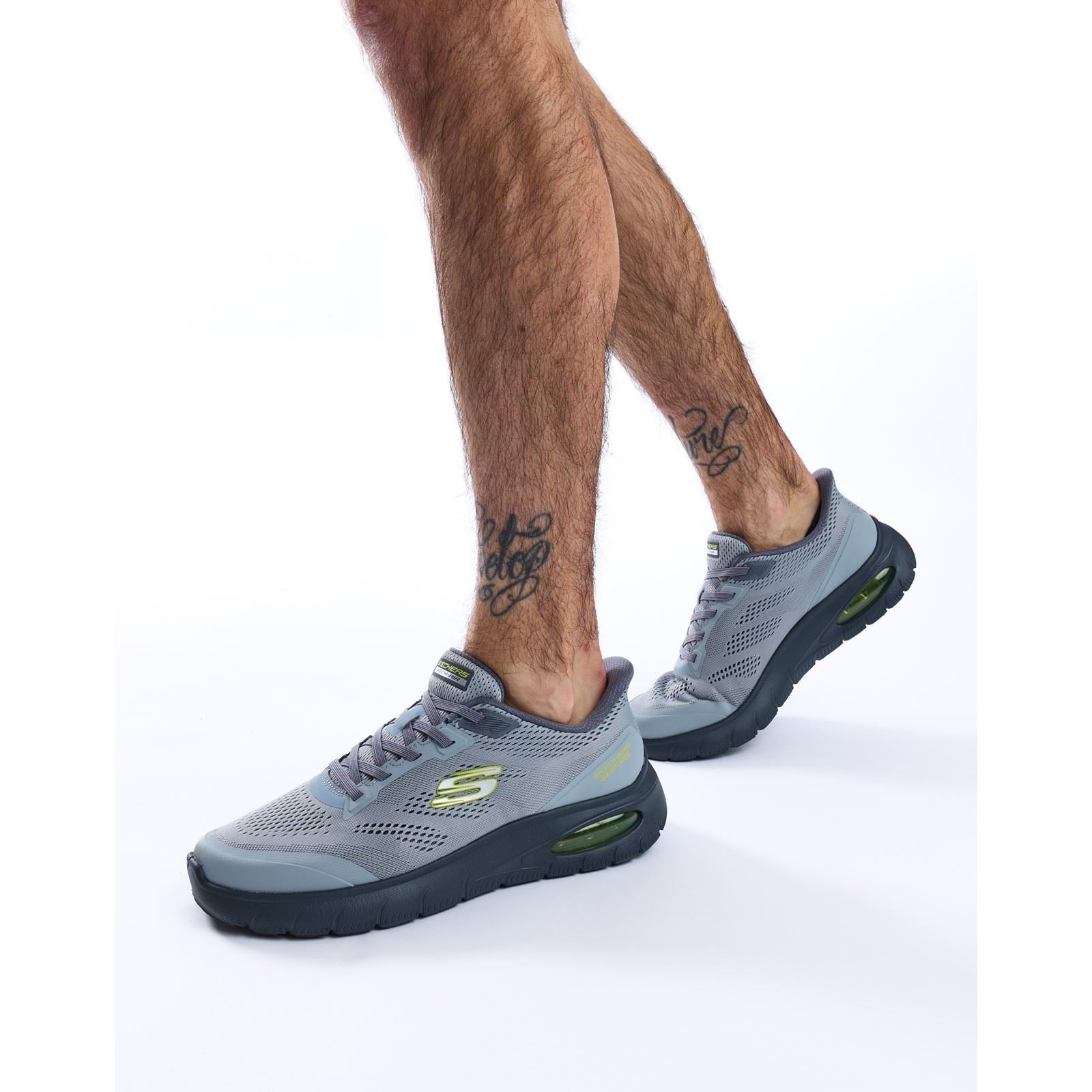 Skechers Skech-Air Summits Textile Men's Charcoal/Lime Sneakers