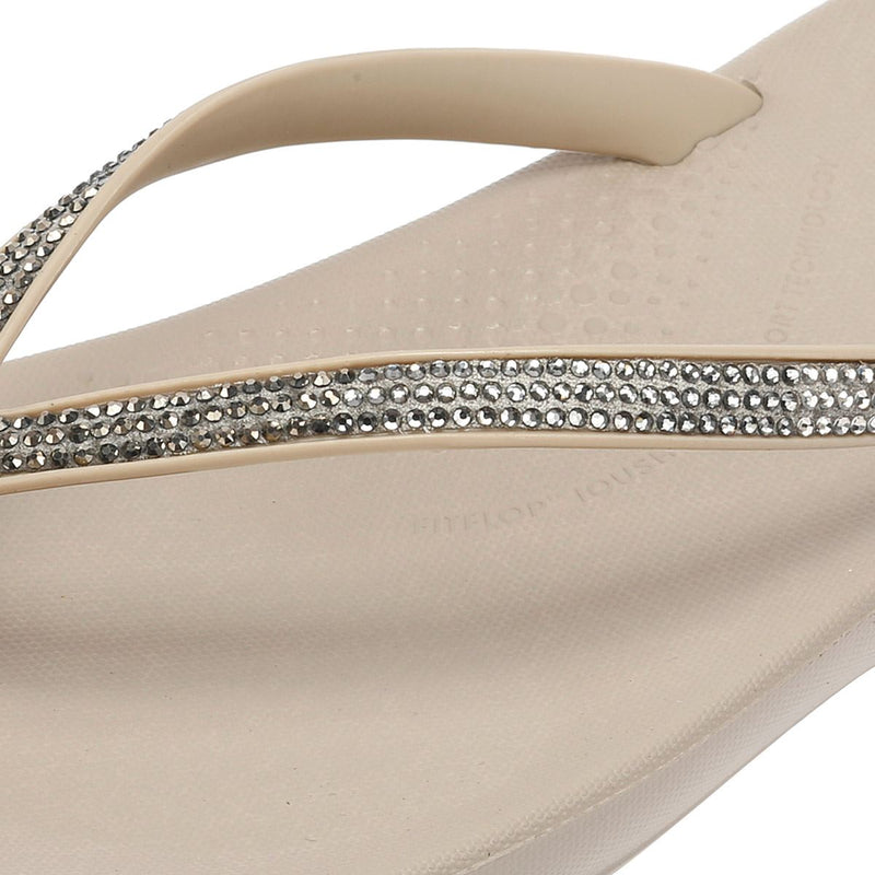 FitFlop Iqushion Ombre Sparkle Women's Taupe/Pewter Flip Flops