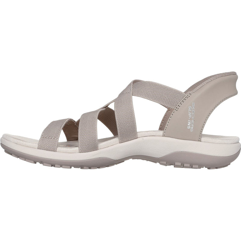 Skechers Reggae Slim Stretch Flex Textile Women's Taupe Sandals