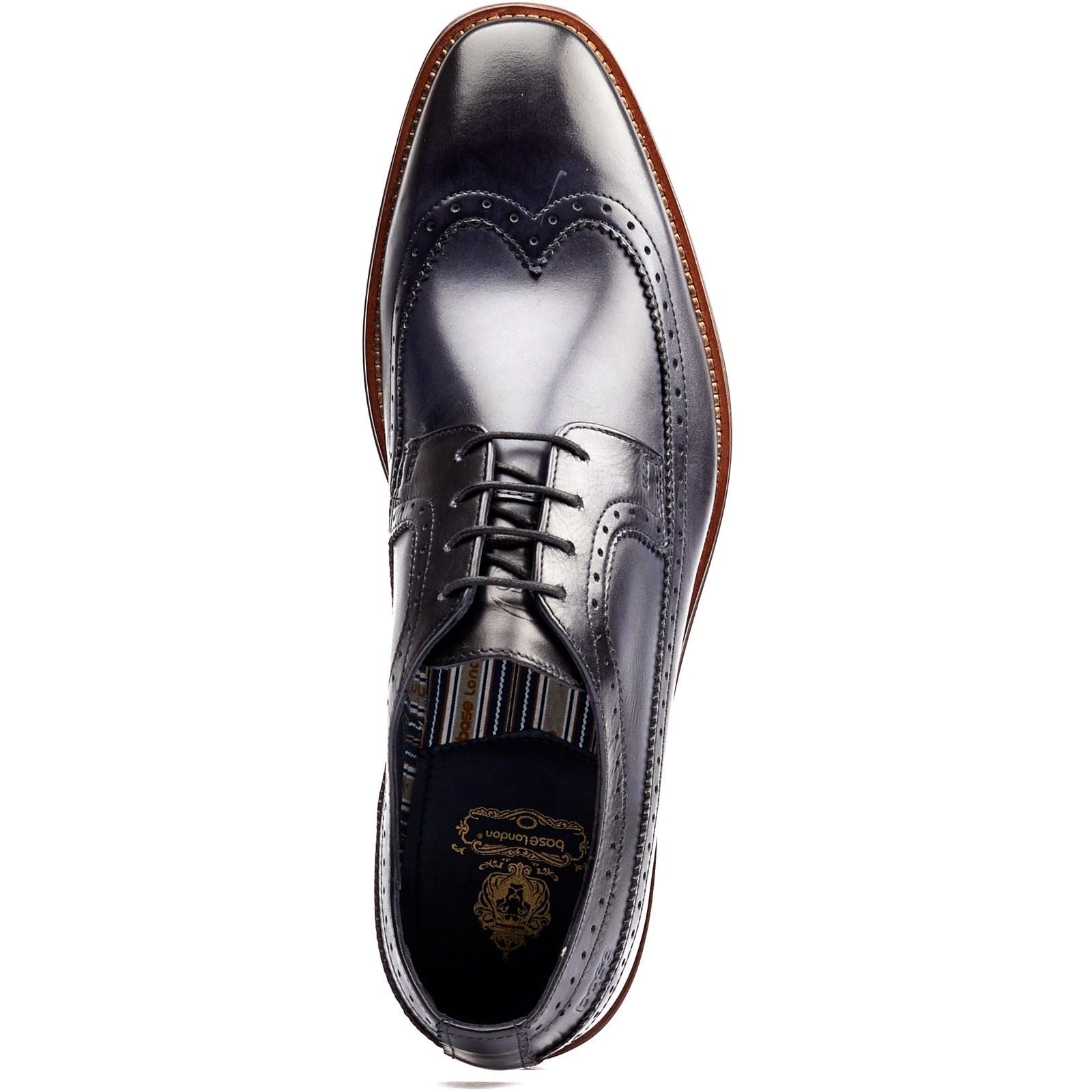 Base London Havisham Leather Men's Navy Derby Shoes