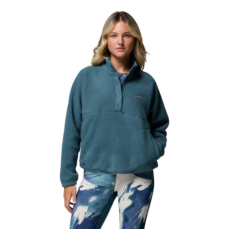 Columbia Jasper Ridge Pebbled Fleece Half Snap Polyester Women's Blue Pullover