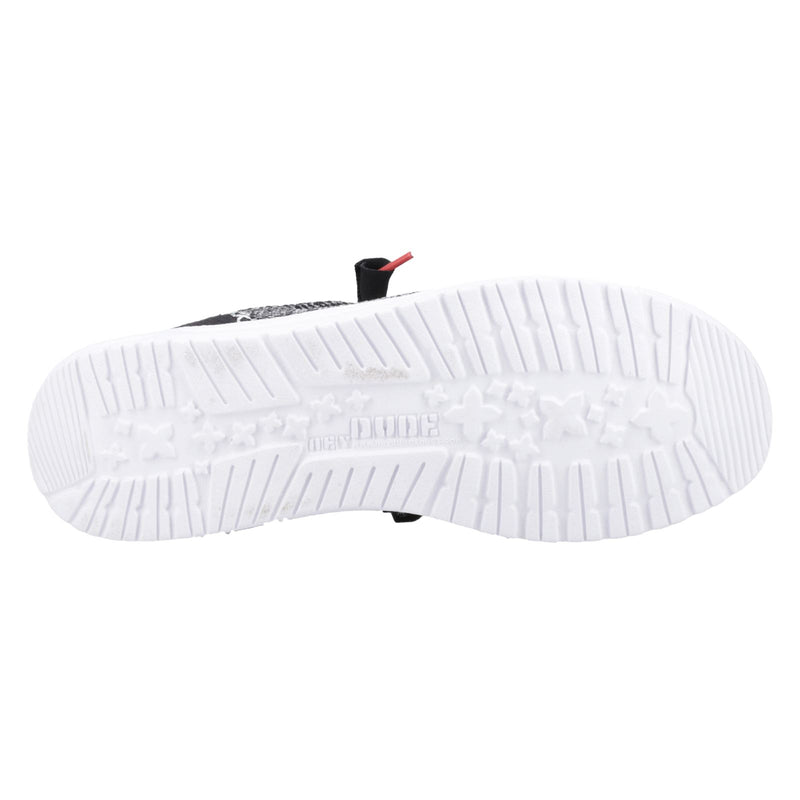 HEYDUDE Wally Funk Open Mesh Synthetic/Spandex/Cotton Men's Black/White Boat Shoes