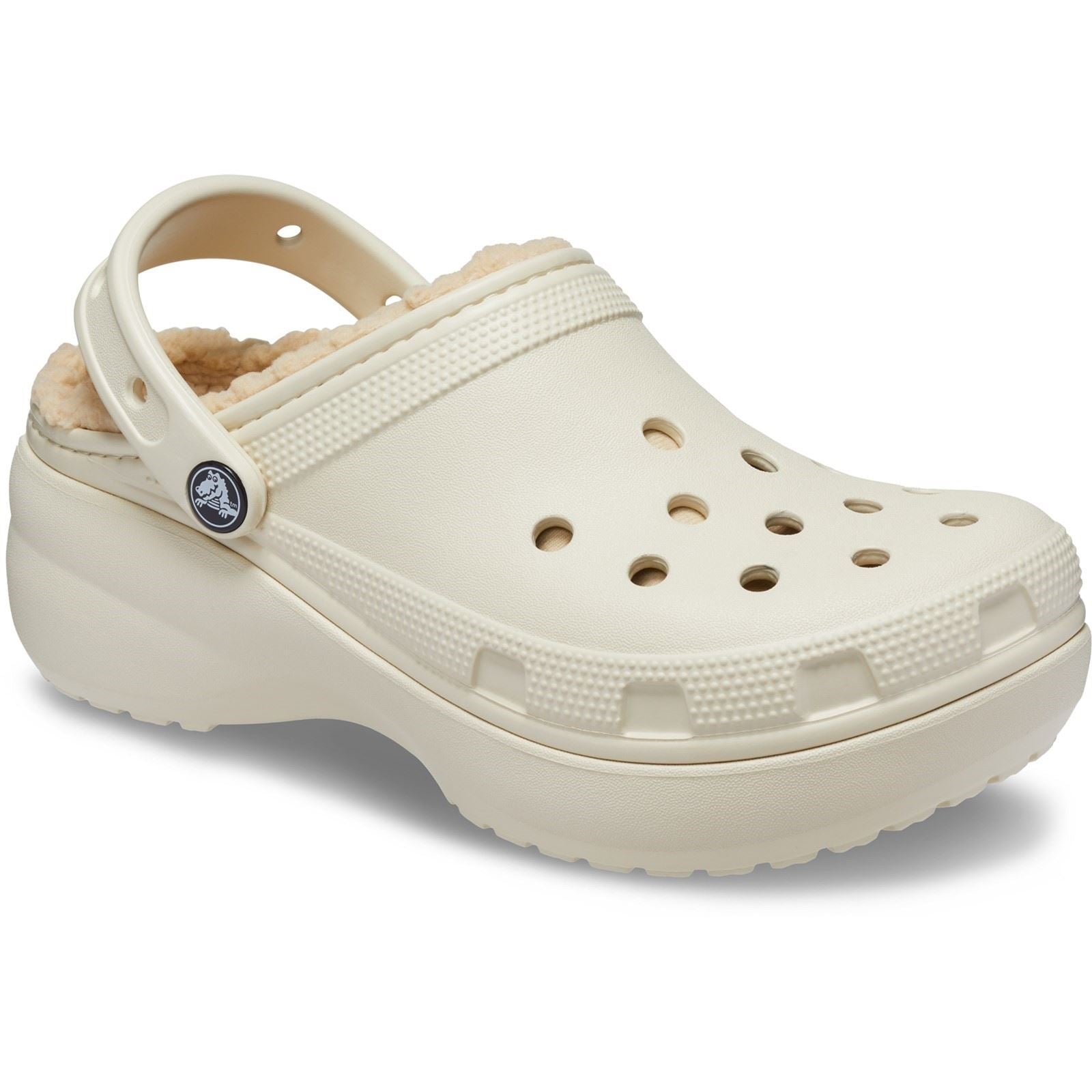 Crocs Classic Platform Lined Synthetic Women's Bone Clogs