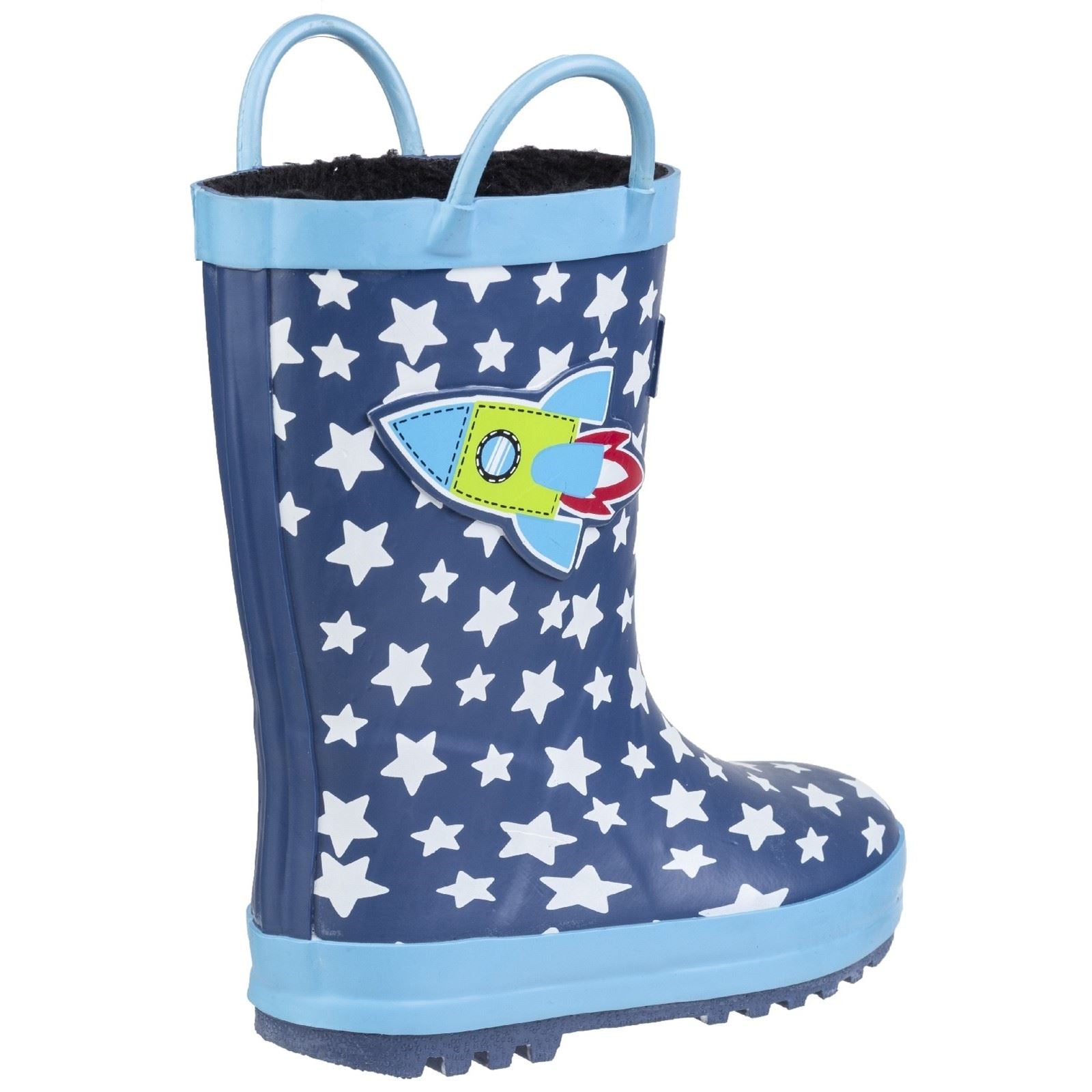 Cotswold Sprinkle Rubber Dark Blue & White Wellington Boots