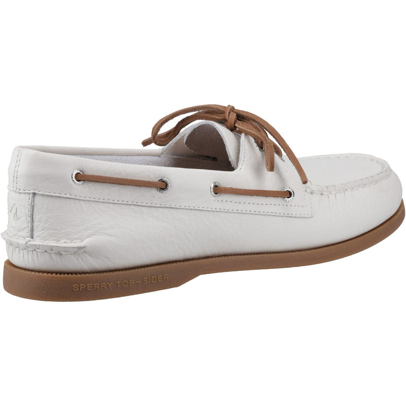 Sperry Authentic 2 Eye Leather Men's White/Gum Boat Shoes