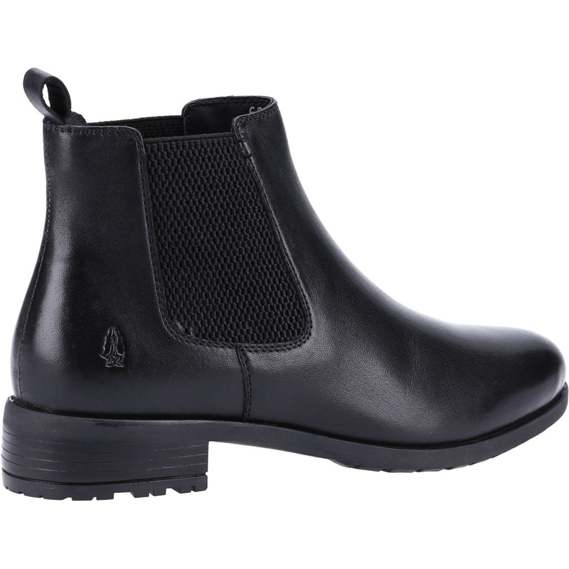 Hush Puppies Sammie Leather Women's Black Flat Chelsea Boots
