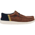 HEYDUDE Wally Funk Corduroy Textile Men's Espresso/Blue Jean Boat Shoes
