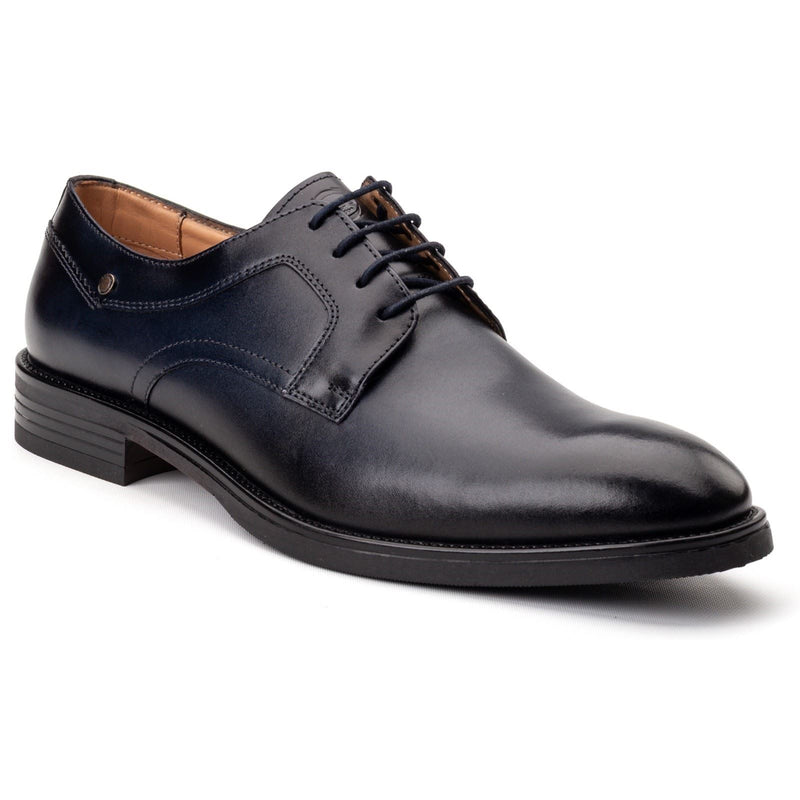 Base London Sleeve Leather Men's Navy Lace-Up Shoes