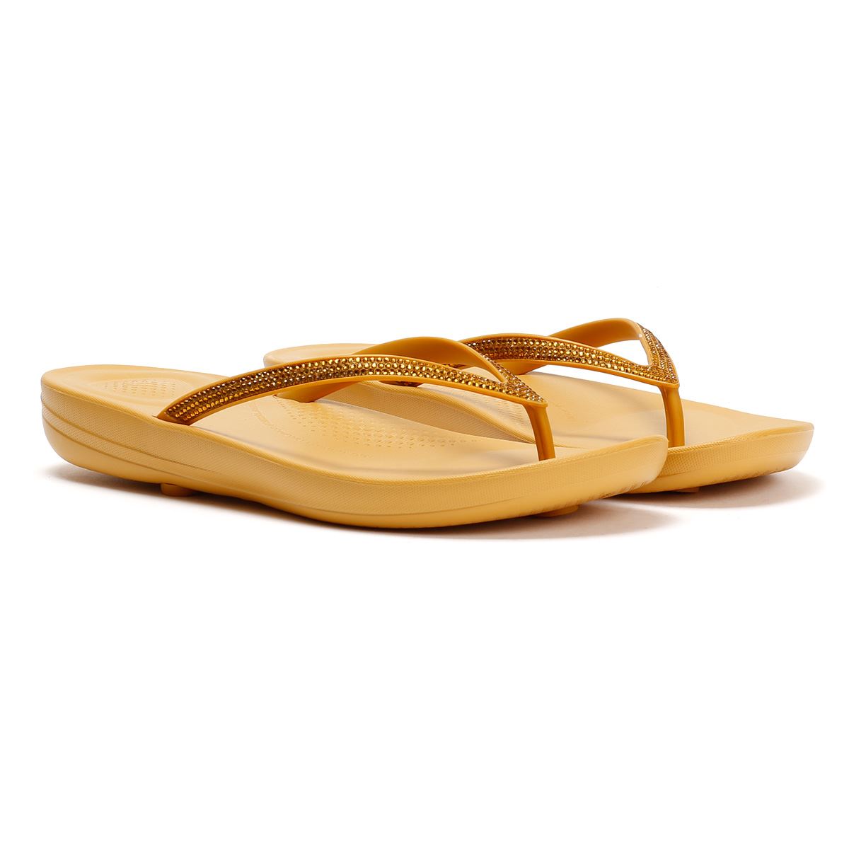 FitFlop Iqushion Sparkle Women's Turmeric Flip Flops