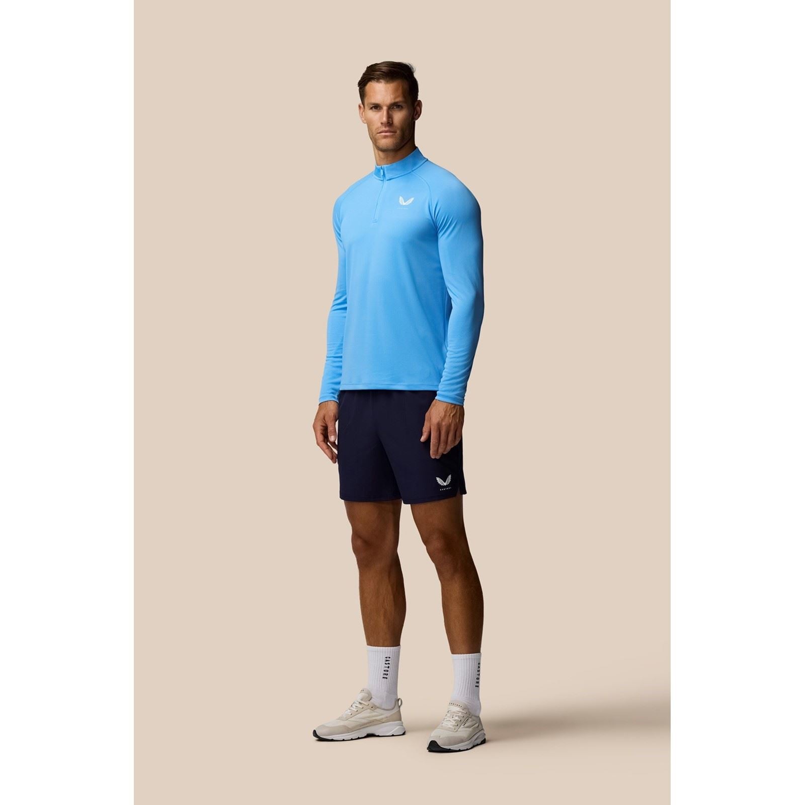 Castore Adapt Training 1/4 Zip Top Polyester Men's Blue Activewear T-Shirts