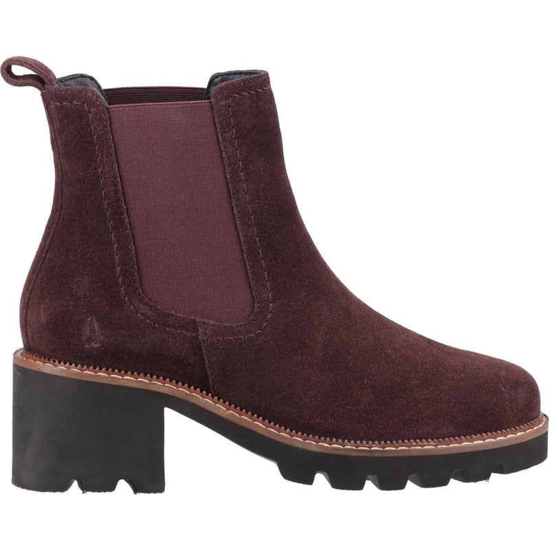 Hush Puppies Gaia Leather Women's Plum Heeled Chelsea Boots