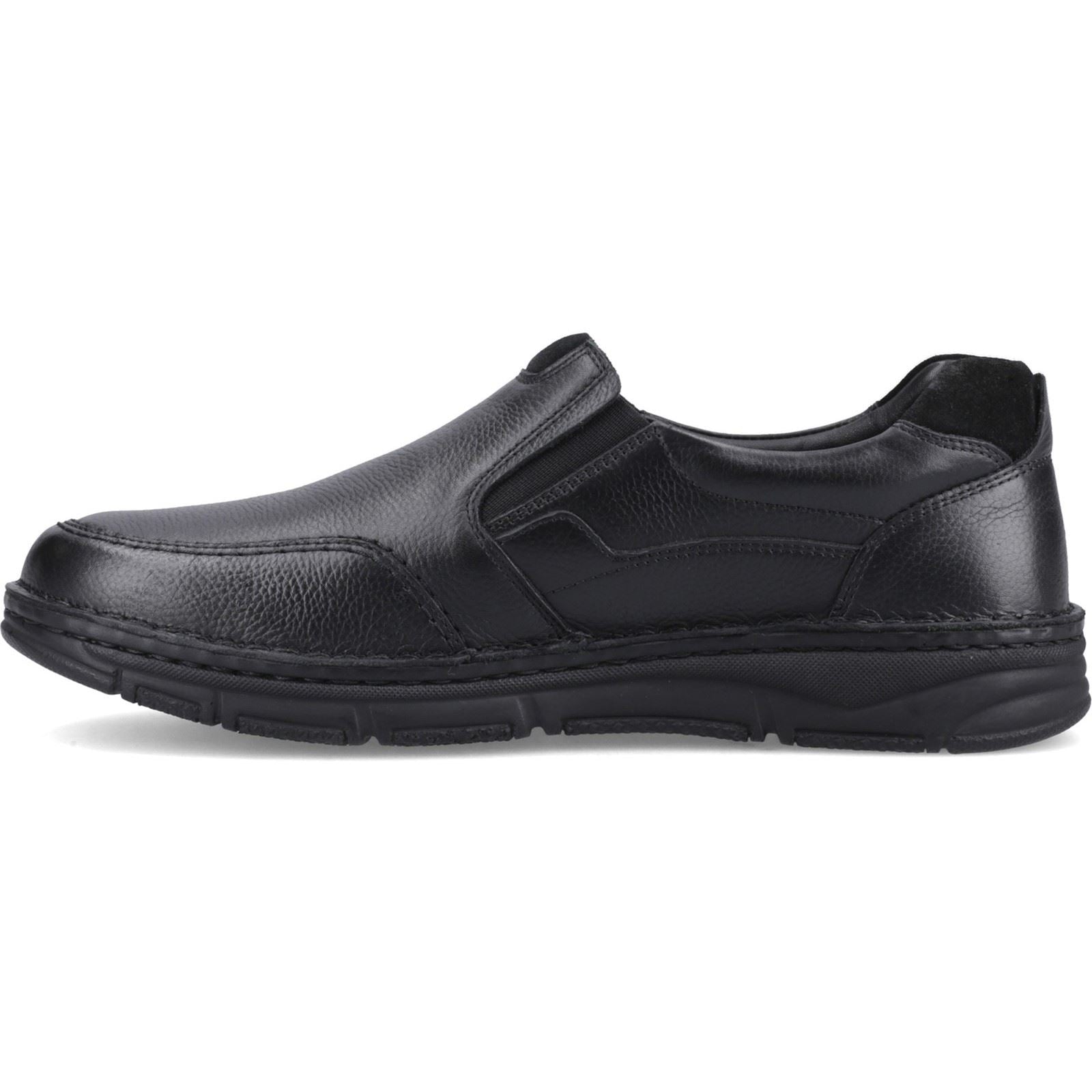 Hush Puppies Franco Slip on Leather Men's Black Loafers