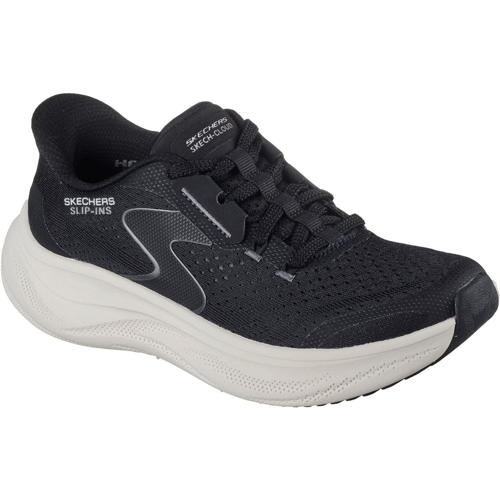 Skechers Skech Cloud Plush Horizon Synthetic Women's Black/White Sneakers