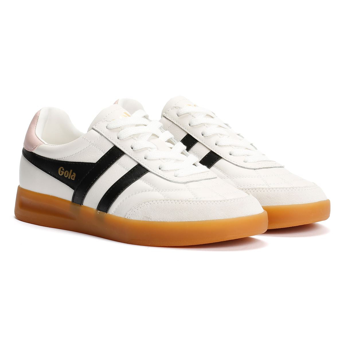 Gola Stadia Leather Women's White/Black/Chalk Pink Sneakers