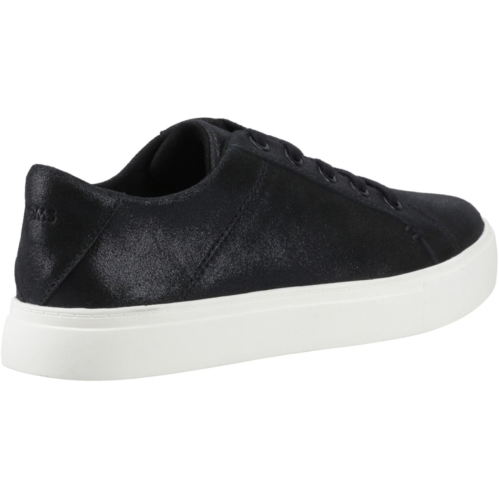 TOMS Kameron Lace-Up Leather Women's Black Metallic Sneakers