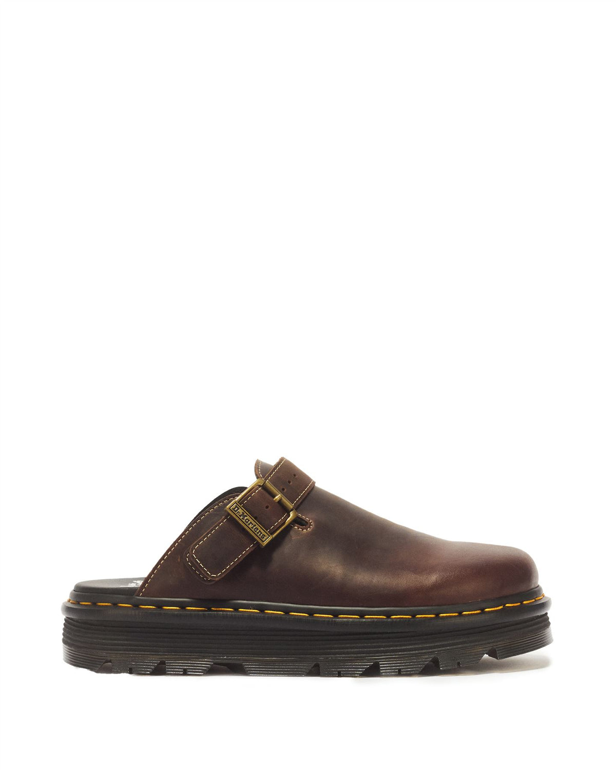 Dr. Martens Zebzag Mule Crazy Horse Leather Dark Brown Mules