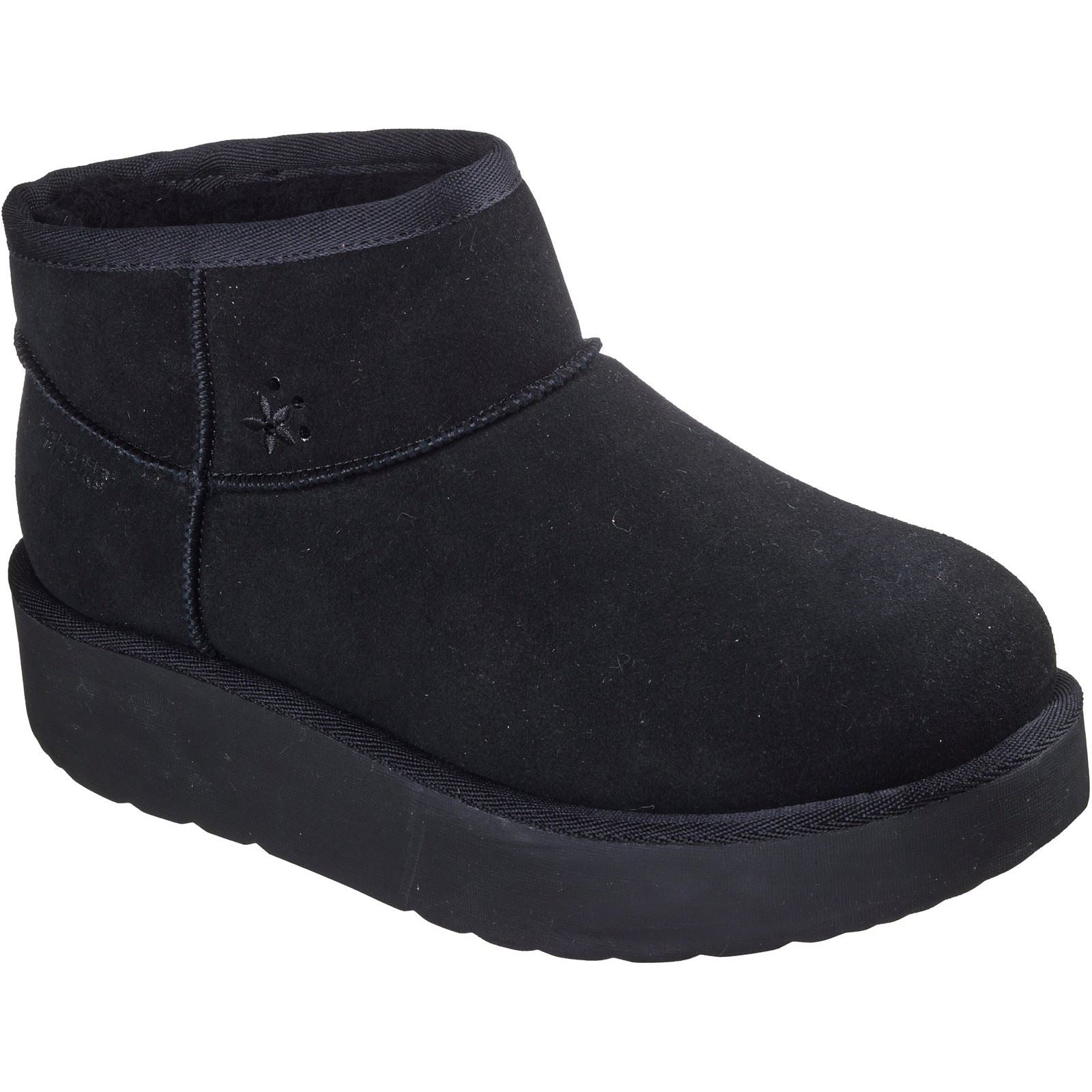 Skechers Keep Cozy Leather Women's Black Winter Ankle Boots