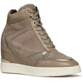 Geox D Maurica Leather Women's Dark Taupe Sneakers