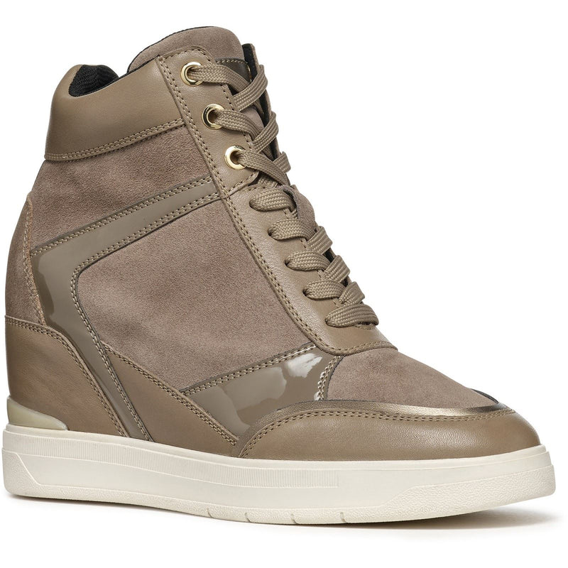 Geox D Maurica Leather Women's Dark Taupe Sneakers