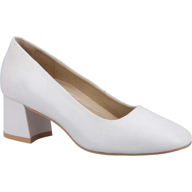 Hush Puppies Alicia Court Shoe Leather Women's Ivory Heels