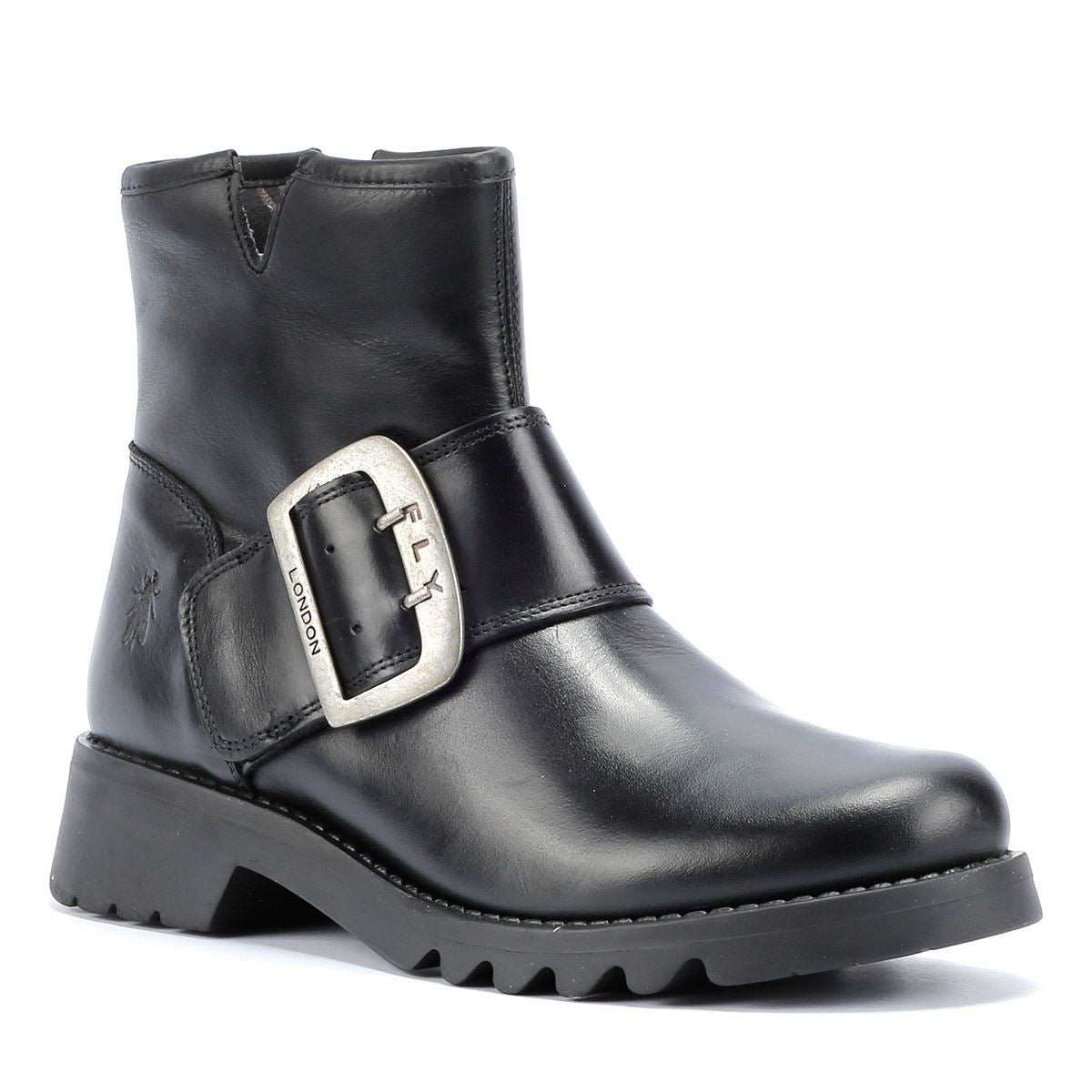 Fly London Rily Leather Women's Black Boots