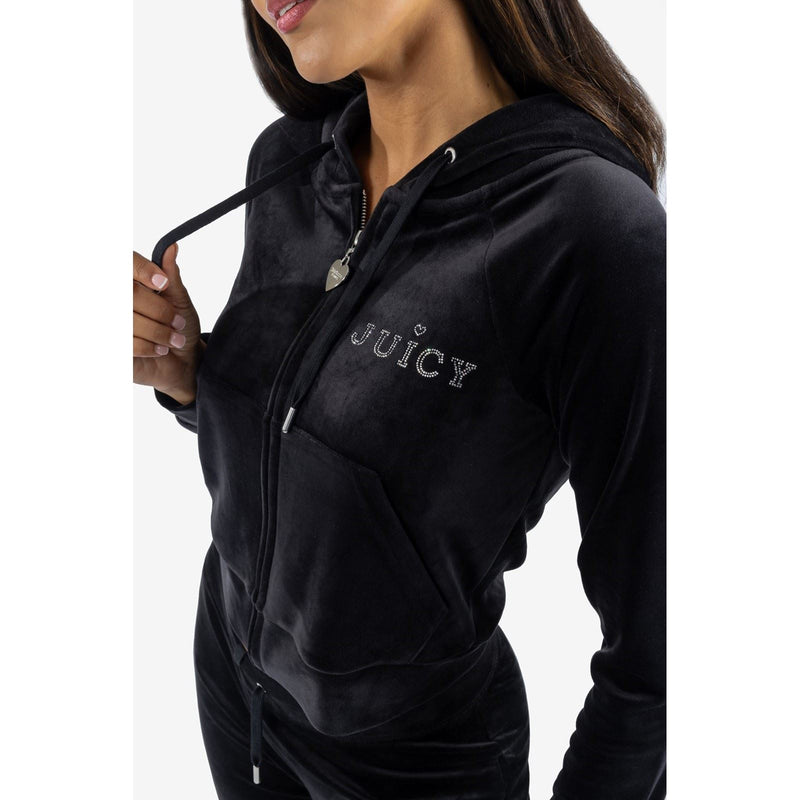 Juicy Couture Regal Madison Polyester Women's Black Hooded Sweatshirt