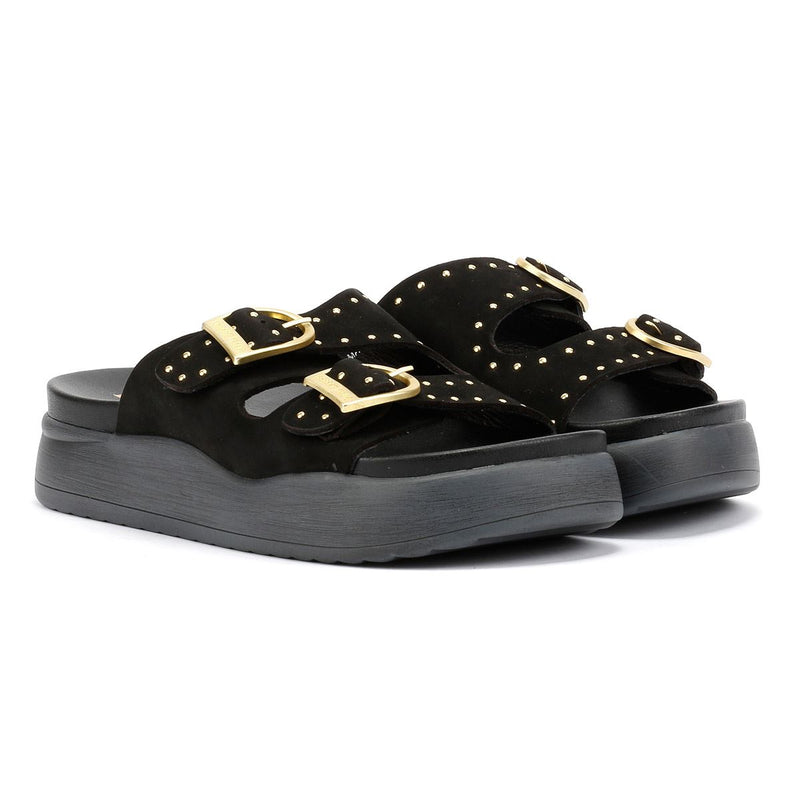 Desert Fleur Girasol Nubuck Women's Black Sandals