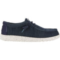 HEYDUDE Wally Stretch Mesh Synthetic Men's Navy Boat Shoes