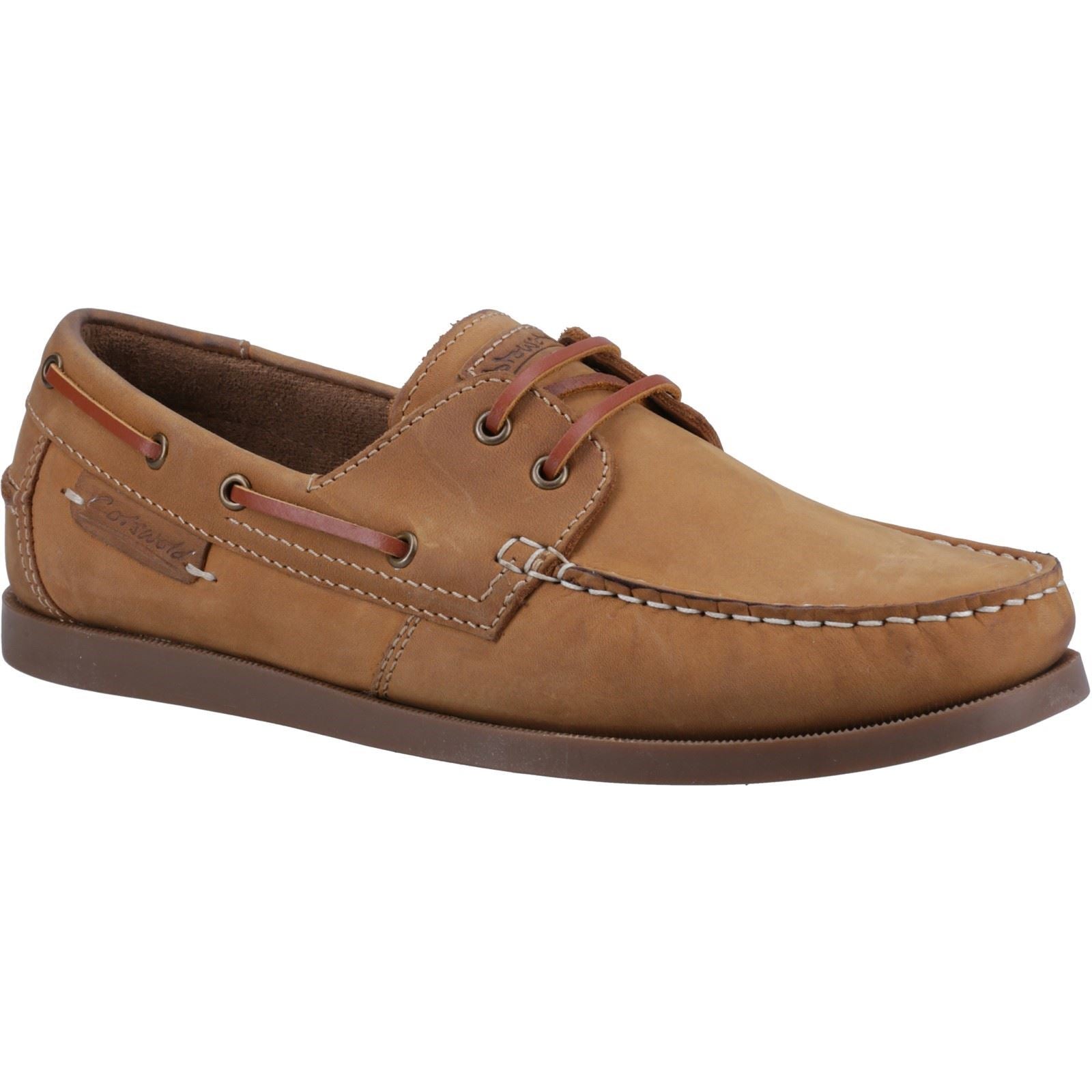 Cotswold Bartrim Leather Men's Camel Boat Shoes