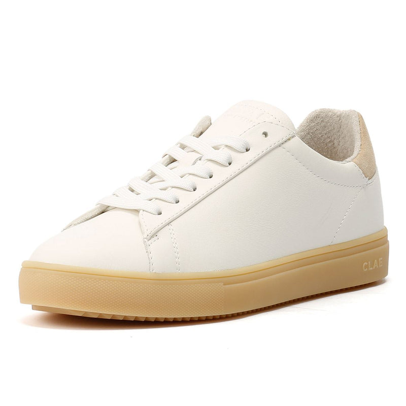 Clae Bradley Leather Men's White/Natural Gum Sneakers