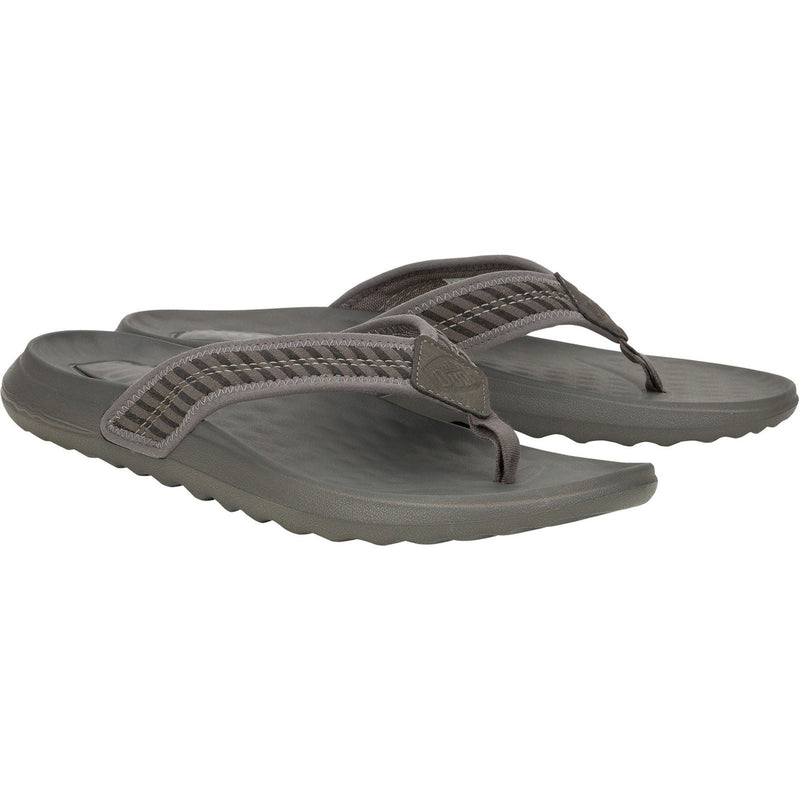HEYDUDE Myers Flip Nu Prep Cotton Blend Men's Black/Granite Grey Flip Flops
