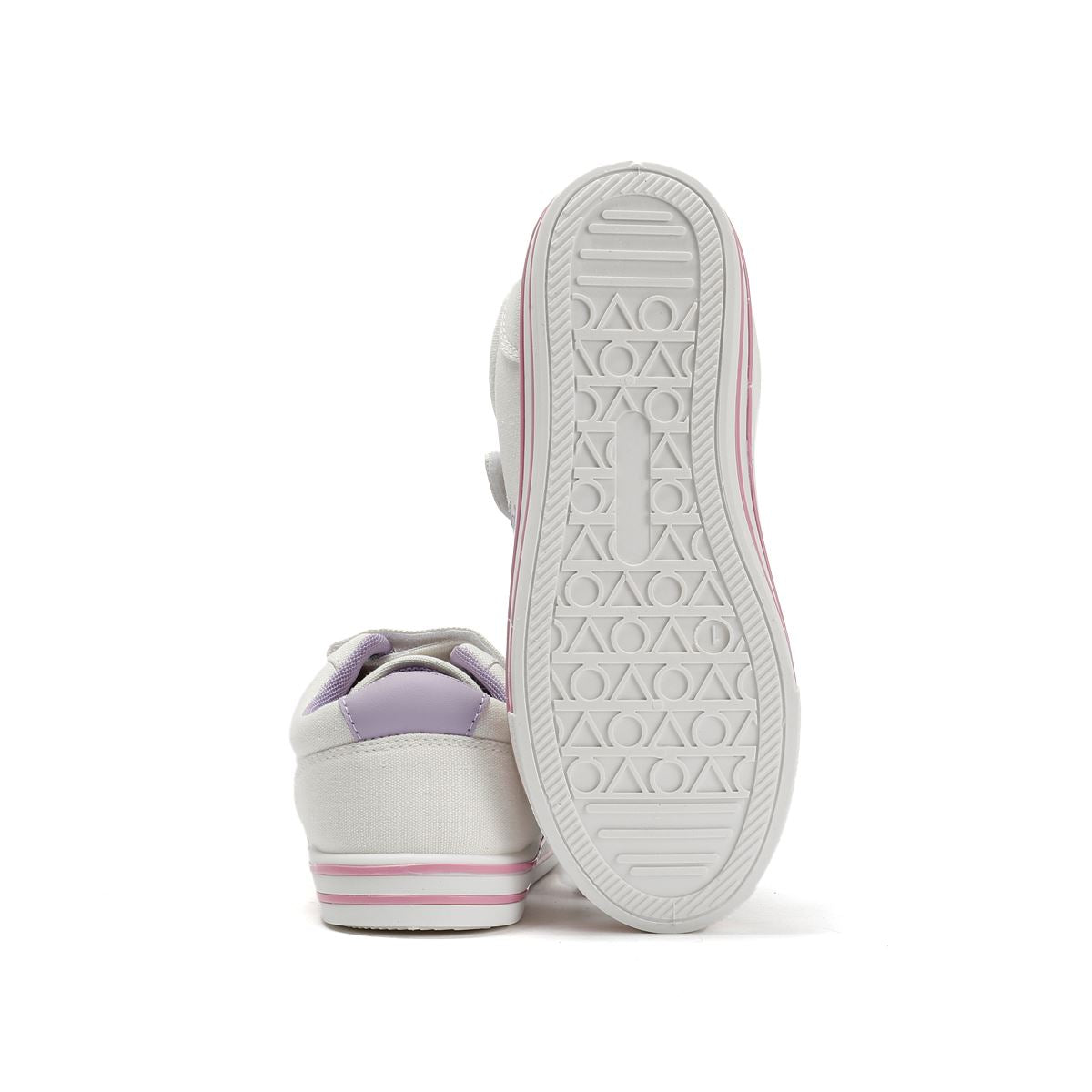 Penguin Junior Rainbow Canvas Girls's White/Lilac Sneakers