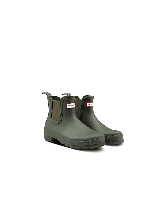 Hunter Original Chelsea Rubber Women's Dark Olive Wellington Boots