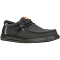 HEYDUDE Wally Elevated Basics Canvas Men's Black Boat Shoes