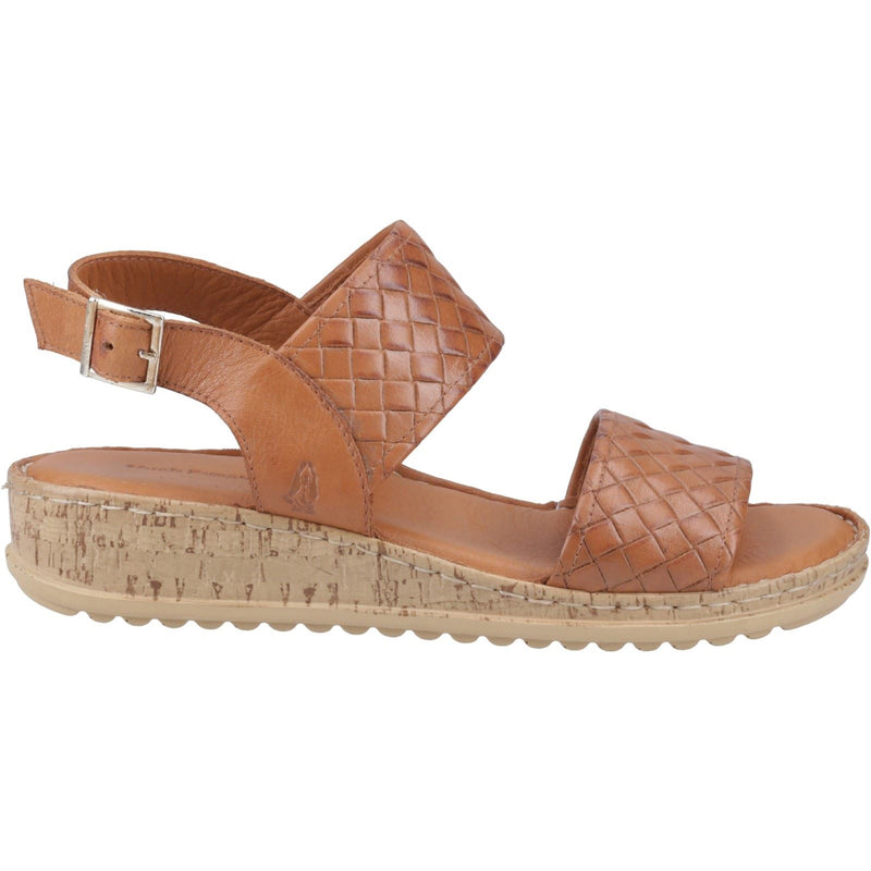 Hush Puppies Ebony Wide Fit Leather Women's Tan Sandals