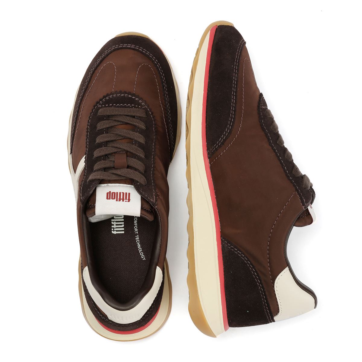 FitFlop Retro-Q FF Nylon Women's Chocolate Brown/Paris Beige Sneakers