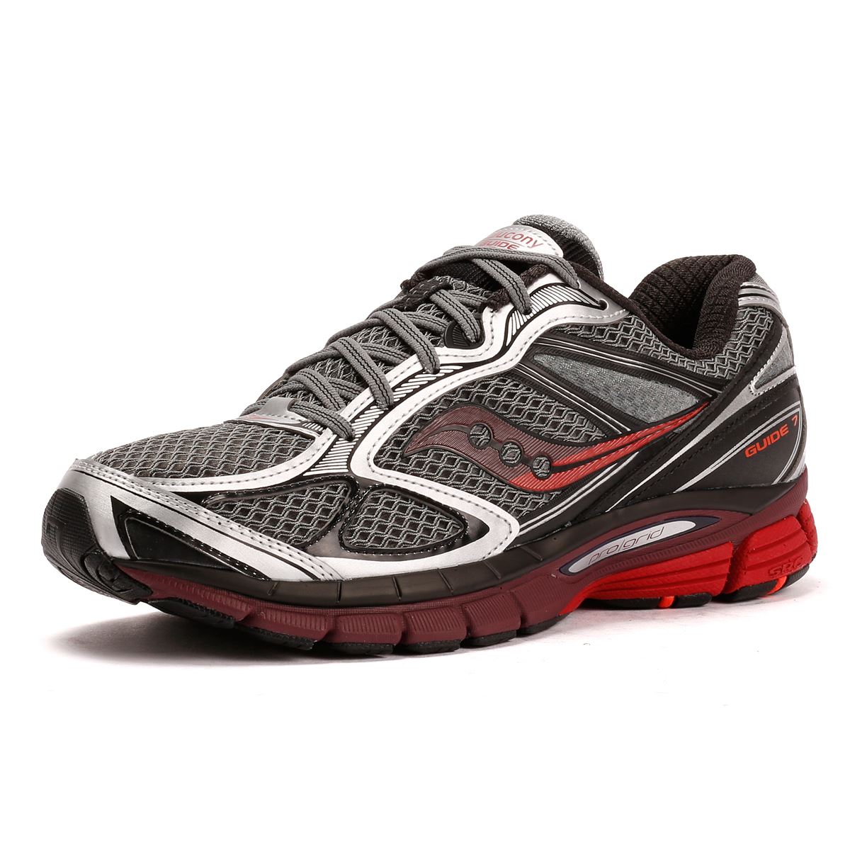 Saucony Progrid Guide 7 Men's Silver/Maroon Sneakers