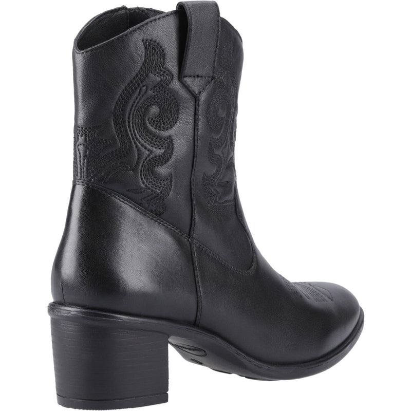 Hush Puppies Wynn Leather Women's Black Heeled Ankle Boots
