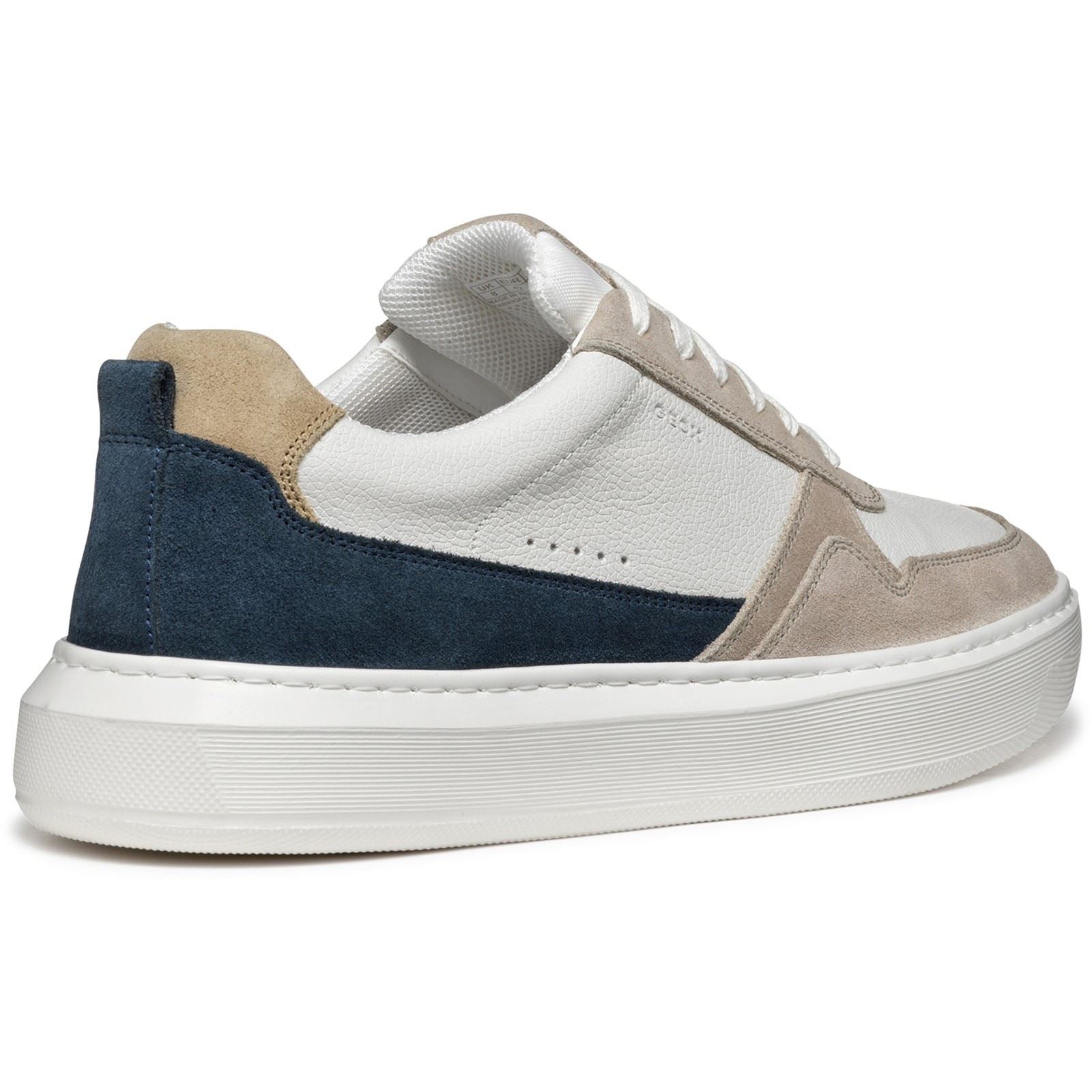 Geox U DEIVEN Leather/Suede Men's Sand/White Sneakers