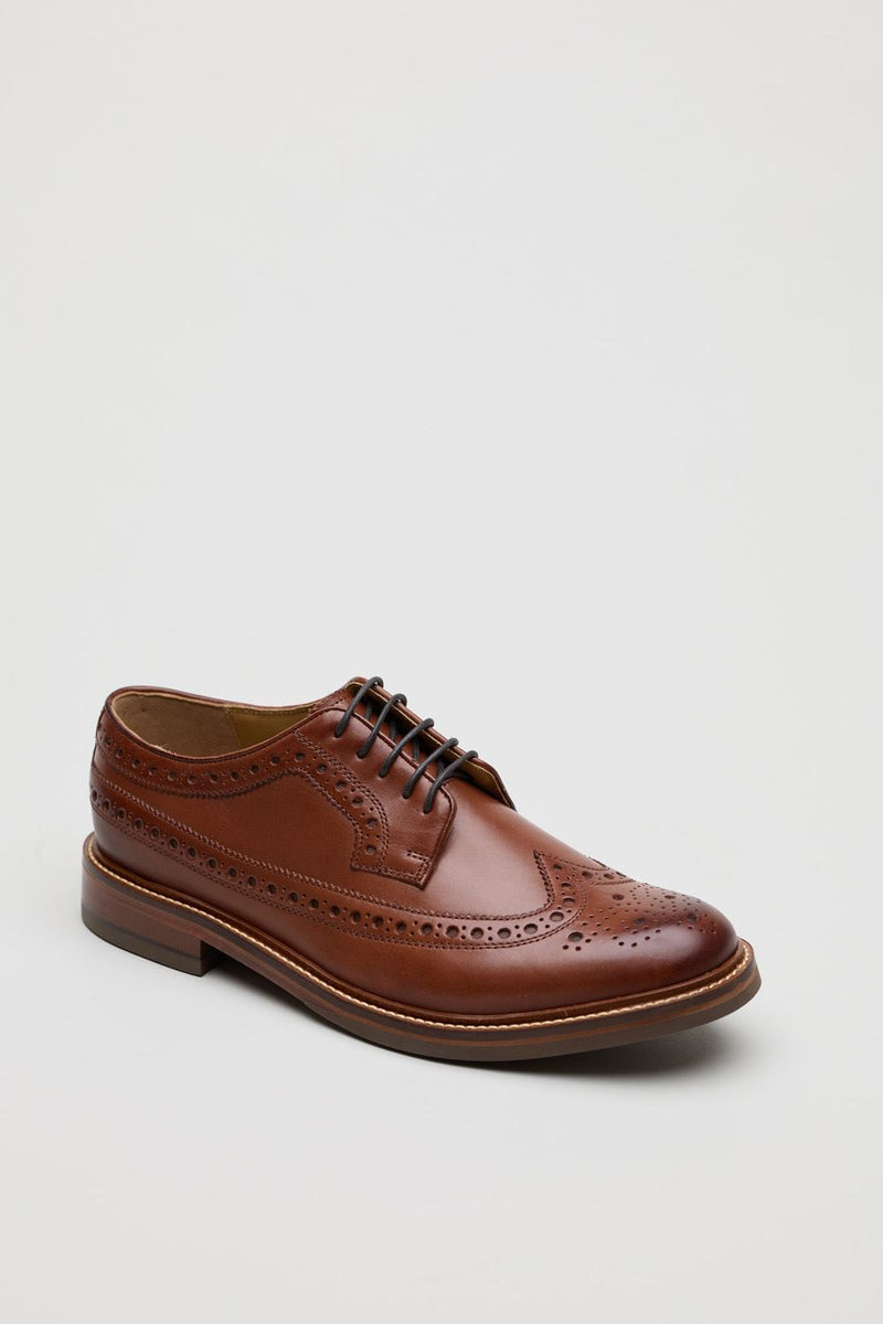 Chapman & Moore Longwing Brogue Country Leather Men's Berry Shoes