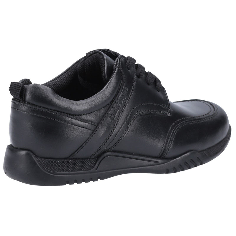 Hush Puppies Harvey Youth Boys Black Leather Lace-Up Shoes