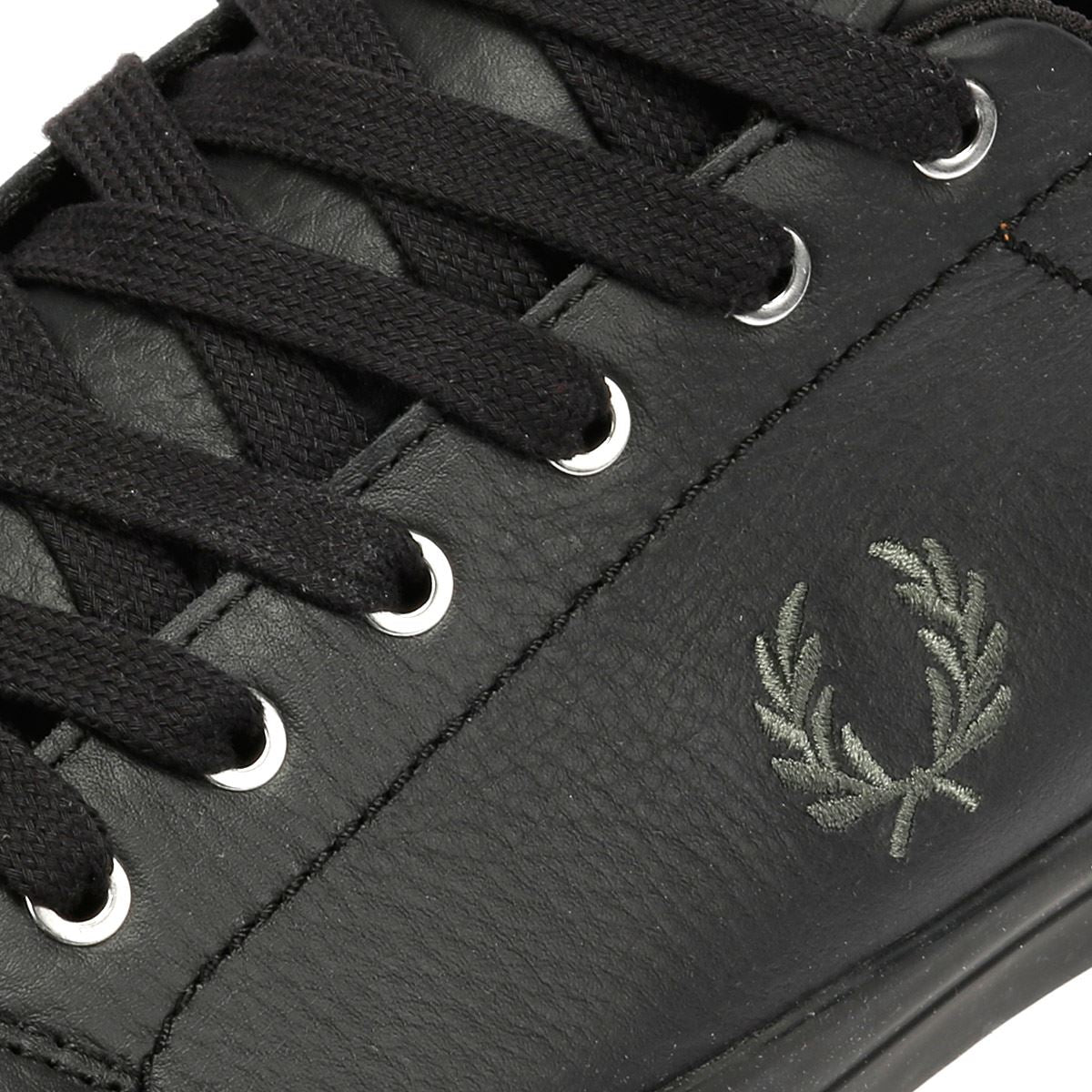 Fred Perry Baseline Leather Men's Black/Laurel Green Sneakers