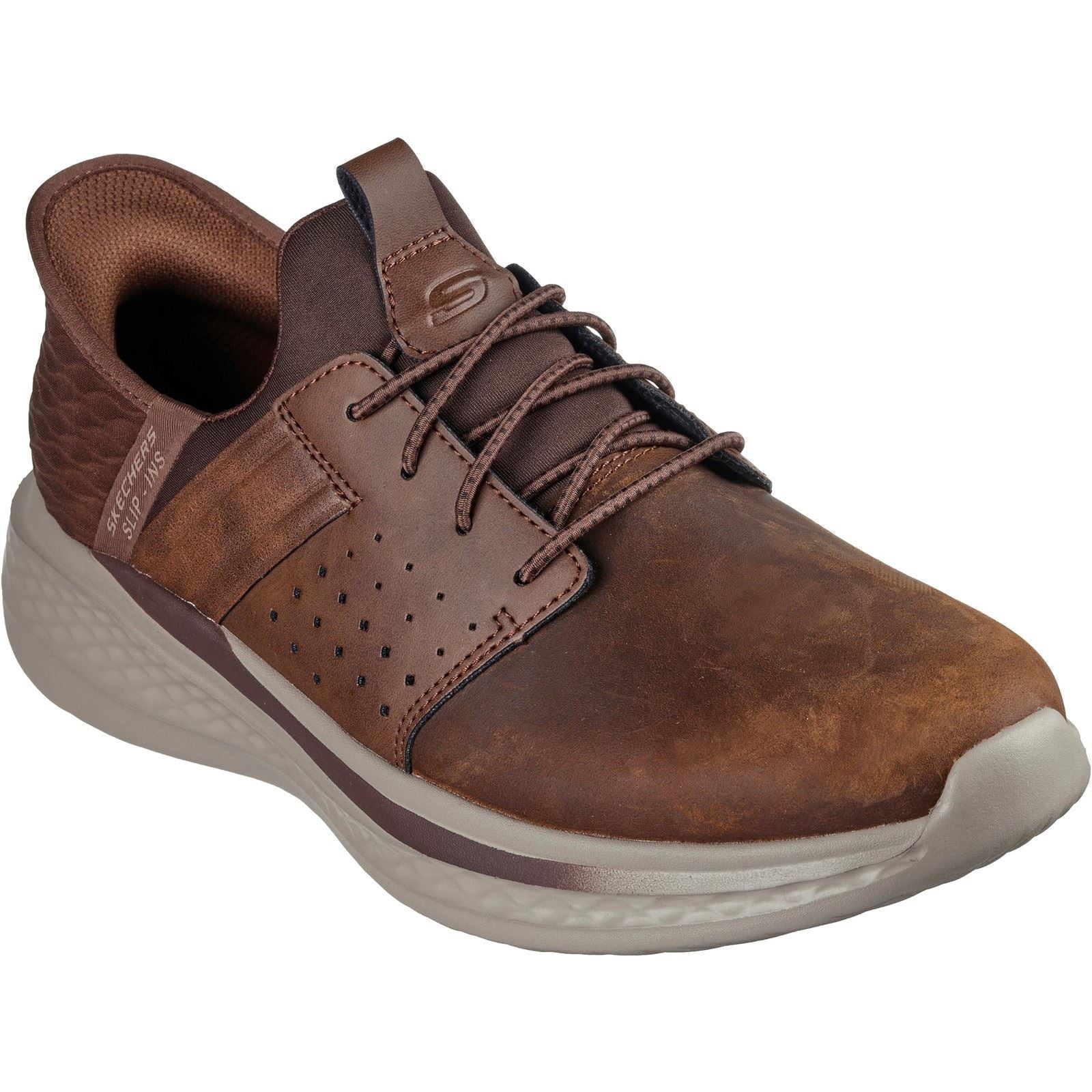 Skechers Slade Zachary Textile Men's Dark Brown Lace-Up Shoes