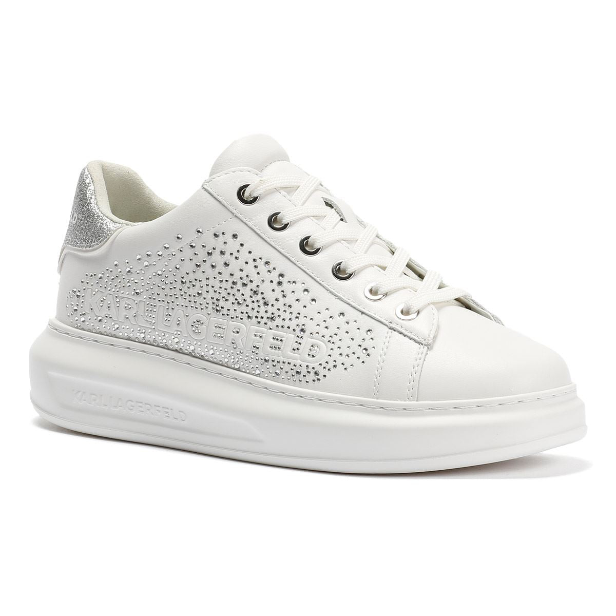 Karl Lagerfeld Kapri Konstellation Leather Women's White/Silver Sneakers